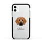 Bassugg Personalised Apple iPhone 11 in White with Black Impact Case