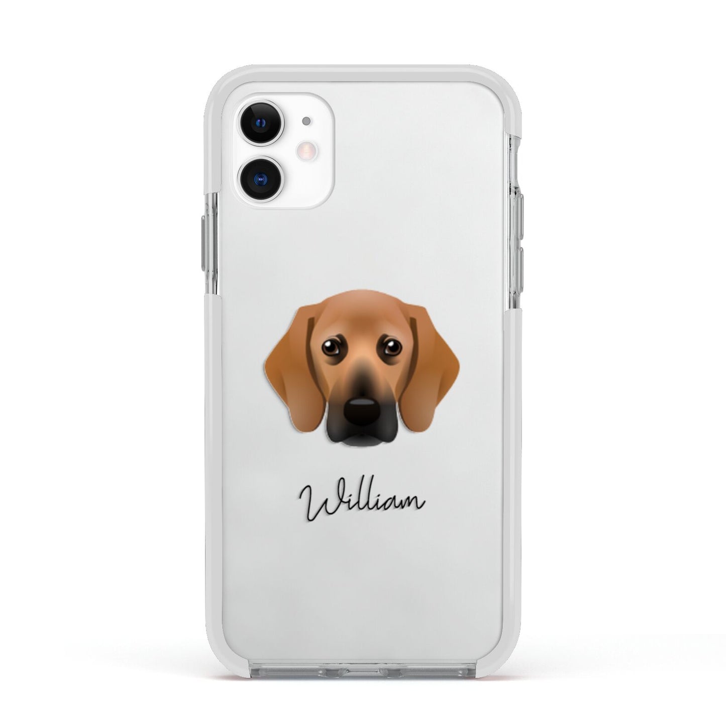Bassugg Personalised Apple iPhone 11 in White with White Impact Case