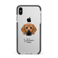 Bassugg Personalised Apple iPhone Xs Max Impact Case Black Edge on Silver Phone