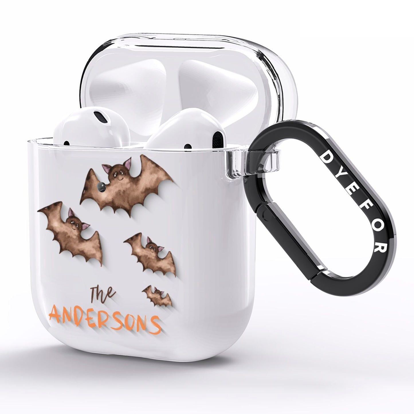 Bat Family Personalised AirPods Clear Case Side Image