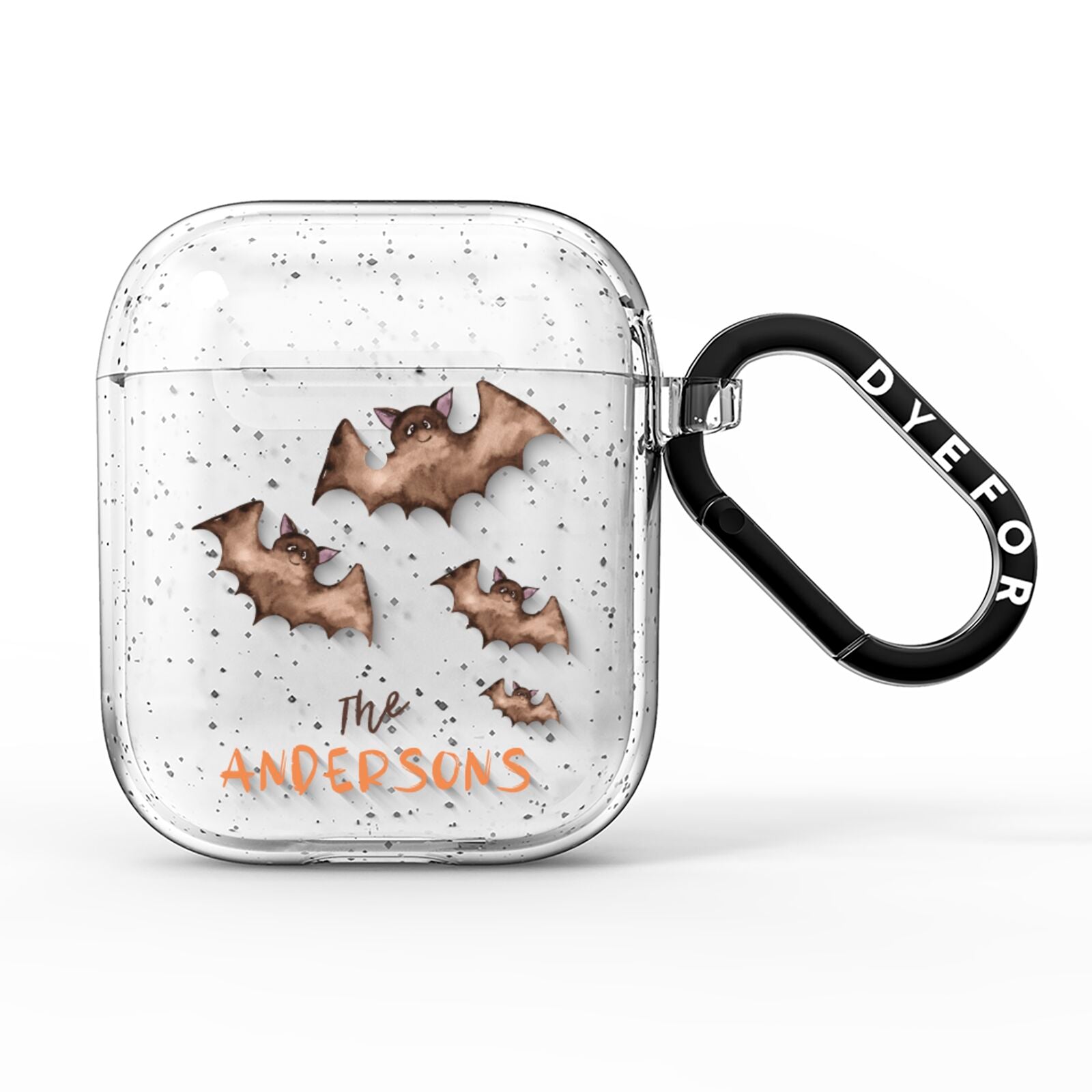 Bat Family Personalised AirPods Glitter Case