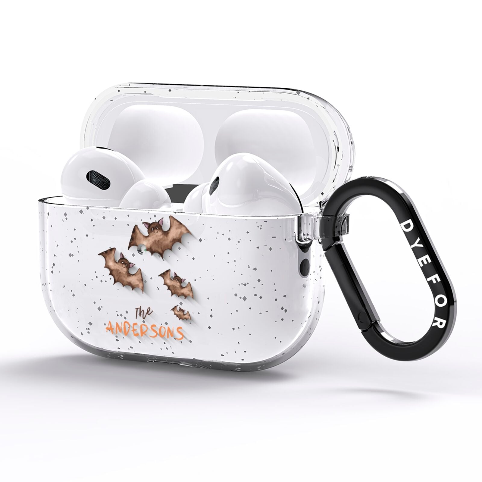 Bat Family Personalised AirPods Pro Glitter Case Side Image