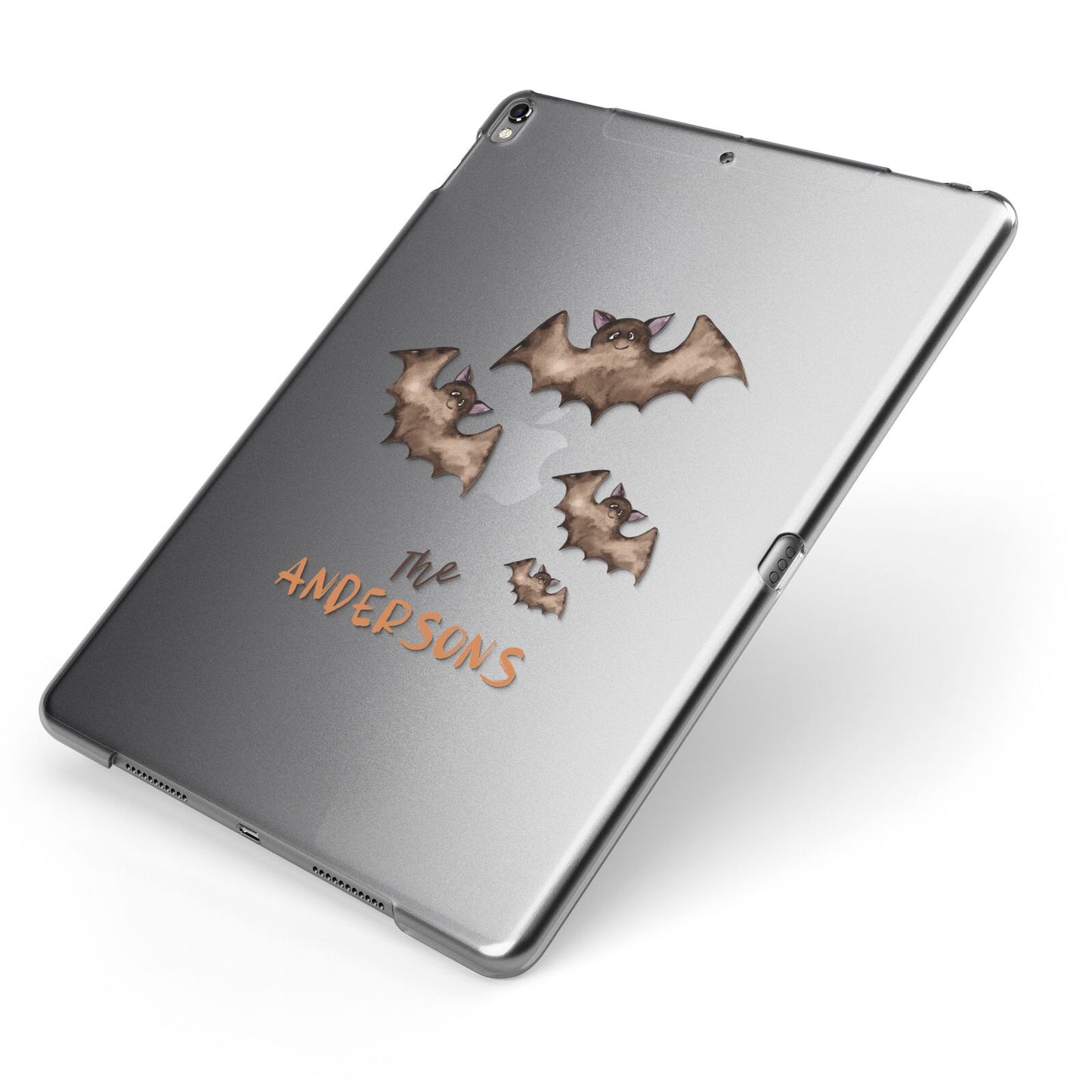 Bat Family Personalised Apple iPad Case on Grey iPad Side View