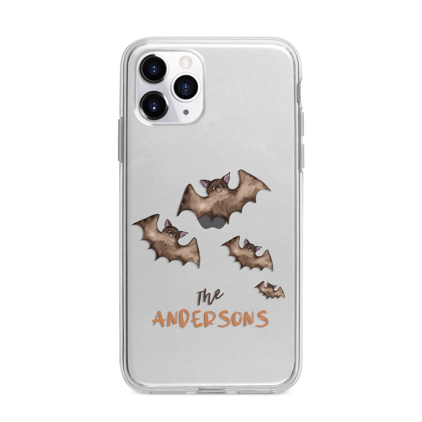 Bat Family Personalised Apple iPhone 11 Pro Max in Silver with Bumper Case
