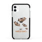 Bat Family Personalised Apple iPhone 11 in White with Black Impact Case