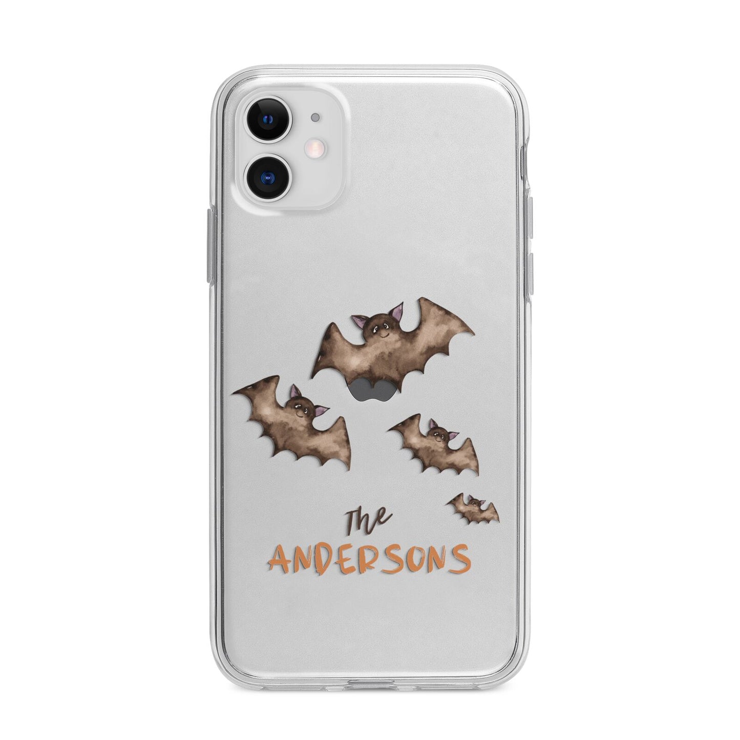 Bat Family Personalised Apple iPhone 11 in White with Bumper Case