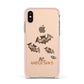 Bat Family Personalised Apple iPhone Xs Impact Case Pink Edge on Gold Phone