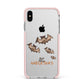 Bat Family Personalised Apple iPhone Xs Max Impact Case Pink Edge on Silver Phone