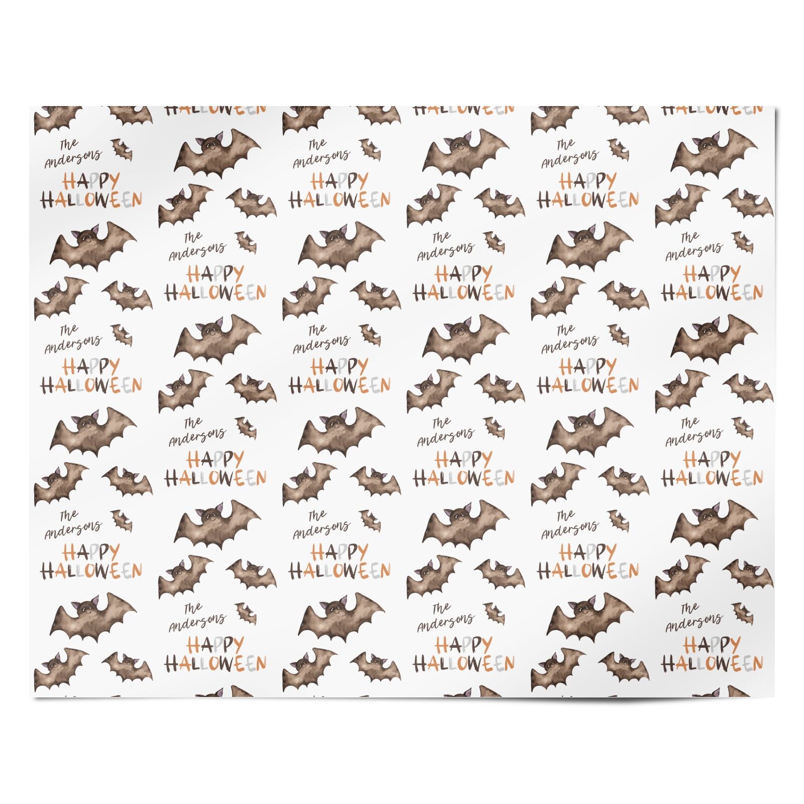 Bat Family Personalised Personalised Wrapping Paper Alternative