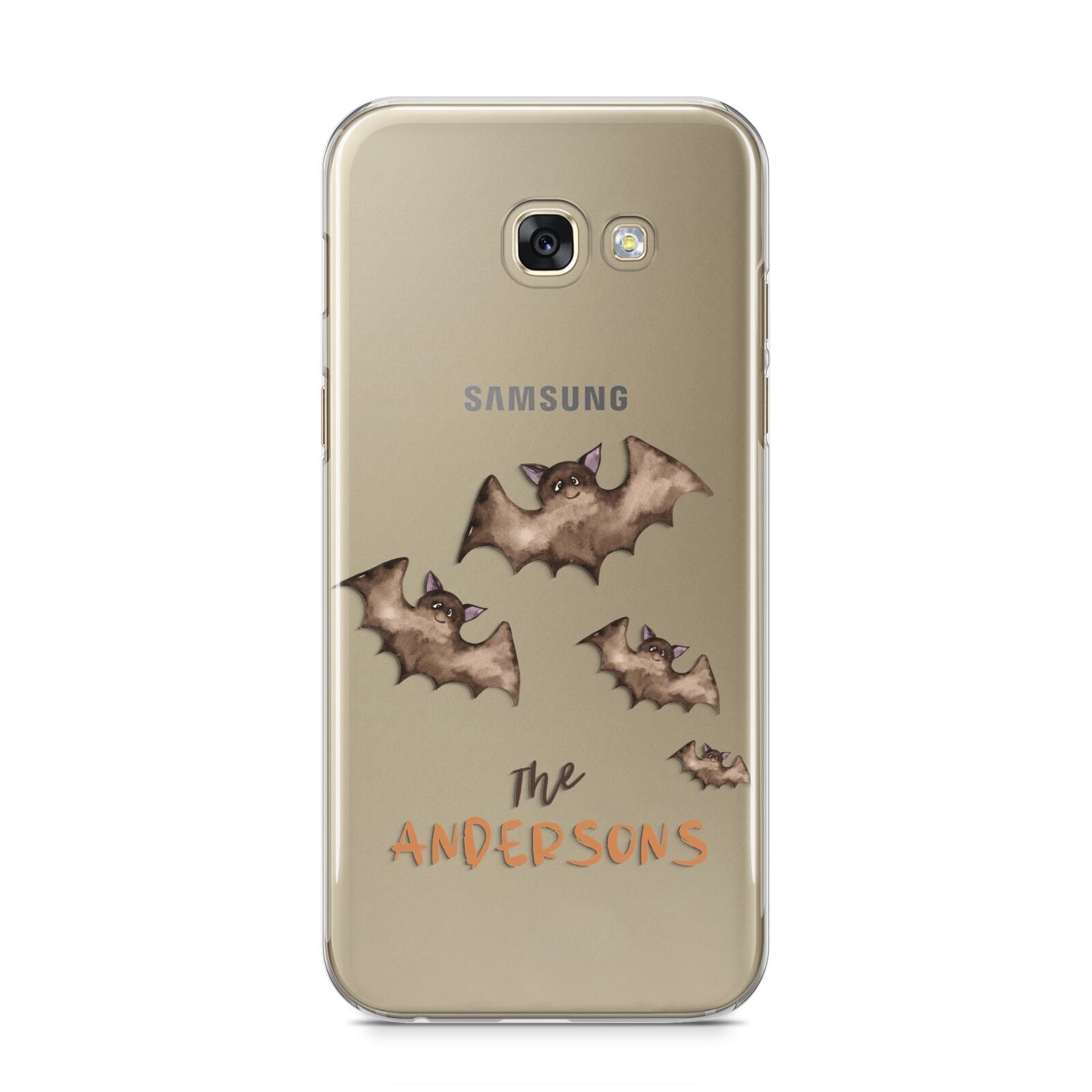 Bat Family Personalised Samsung Galaxy A5 2017 Case on gold phone