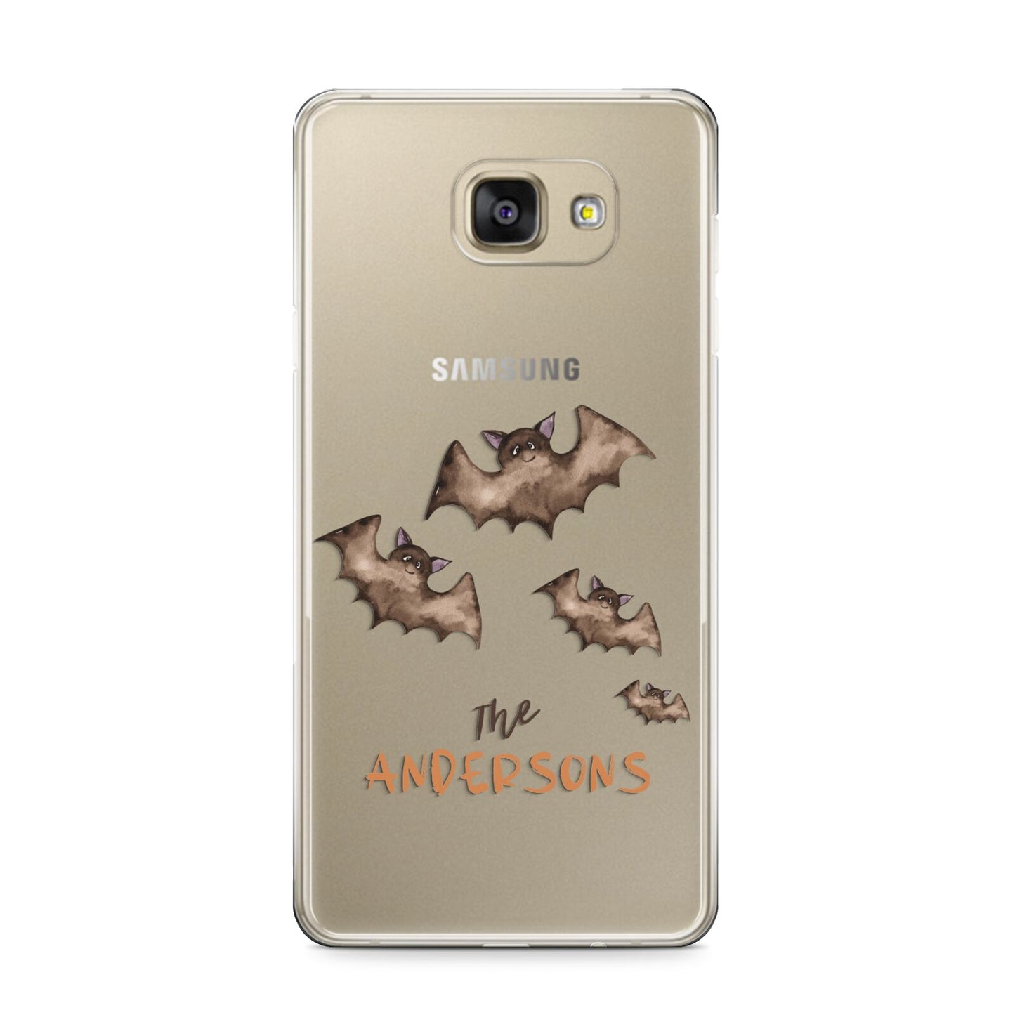 Bat Family Personalised Samsung Galaxy A9 2016 Case on gold phone