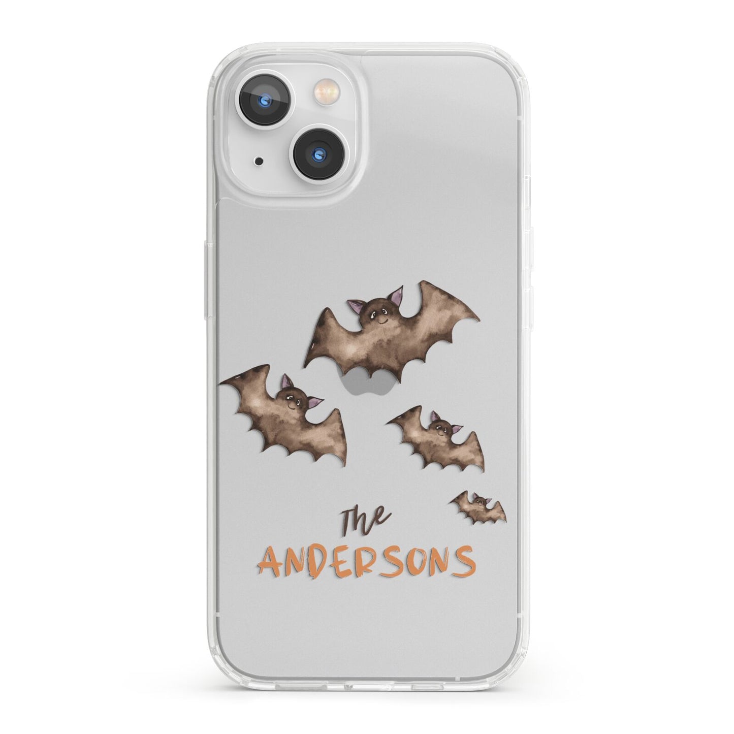 Bat Family Personalised iPhone 13 Clear Bumper Case