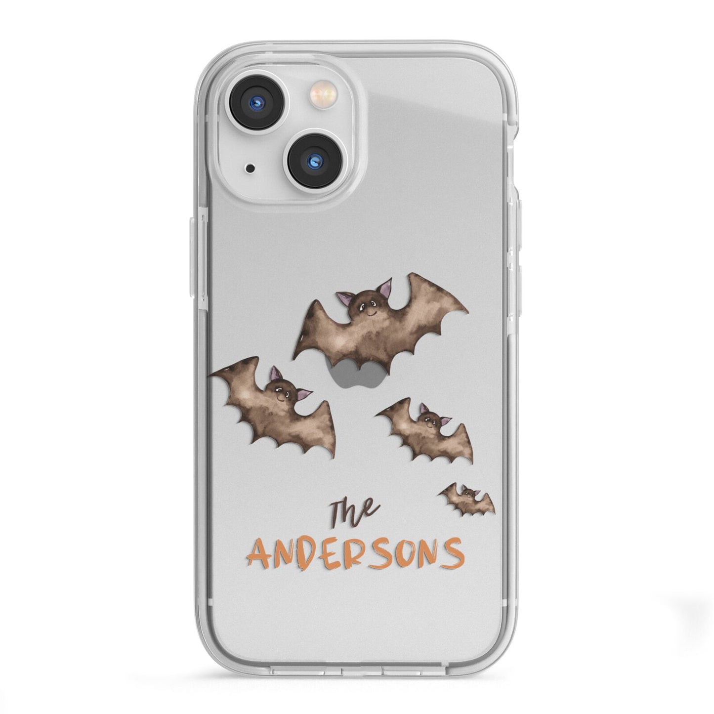 Bat Family Personalised iPhone 13 Mini TPU Impact Case with White Edges