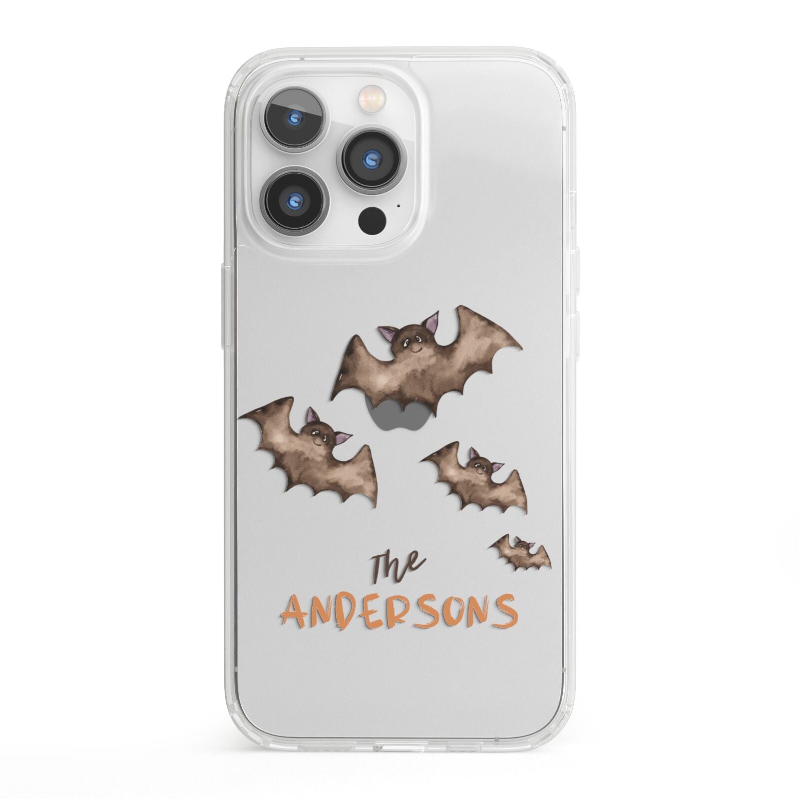 Bat Family Personalised iPhone 13 Pro Clear Bumper Case