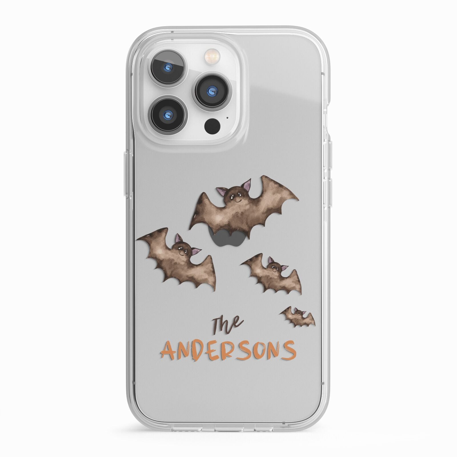Bat Family Personalised iPhone 13 Pro TPU Impact Case with White Edges
