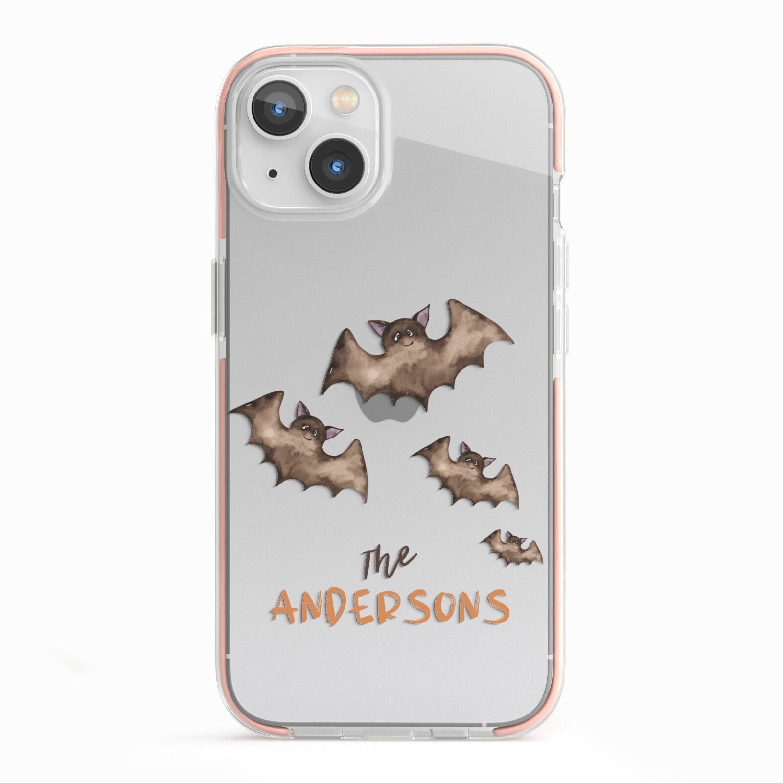 Bat Family Personalised iPhone 13 TPU Impact Case with Pink Edges