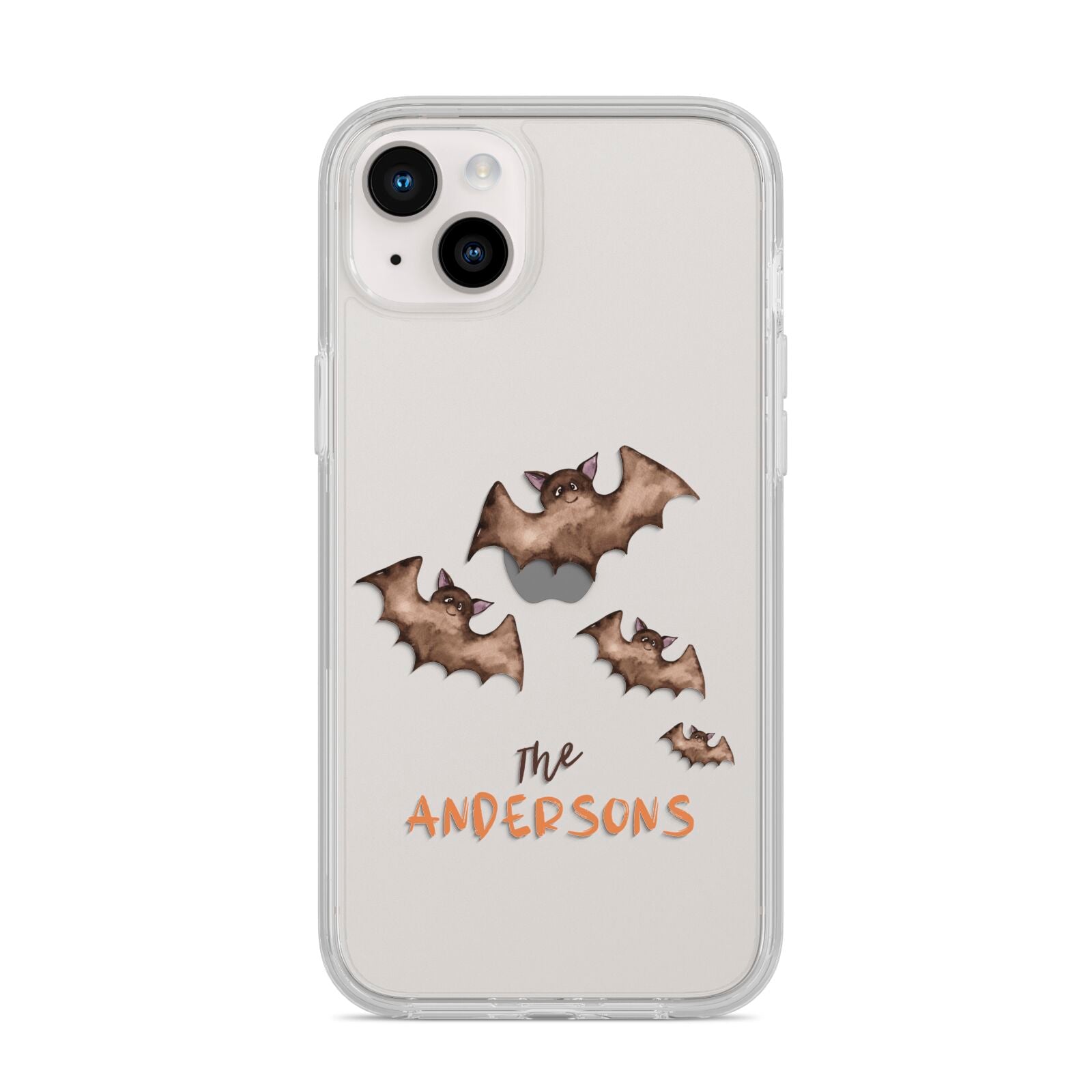 Bat Family Personalised iPhone 14 Plus Clear Tough Case Starlight