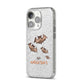 Bat Family Personalised iPhone 14 Pro Glitter Tough Case Silver Angled Image