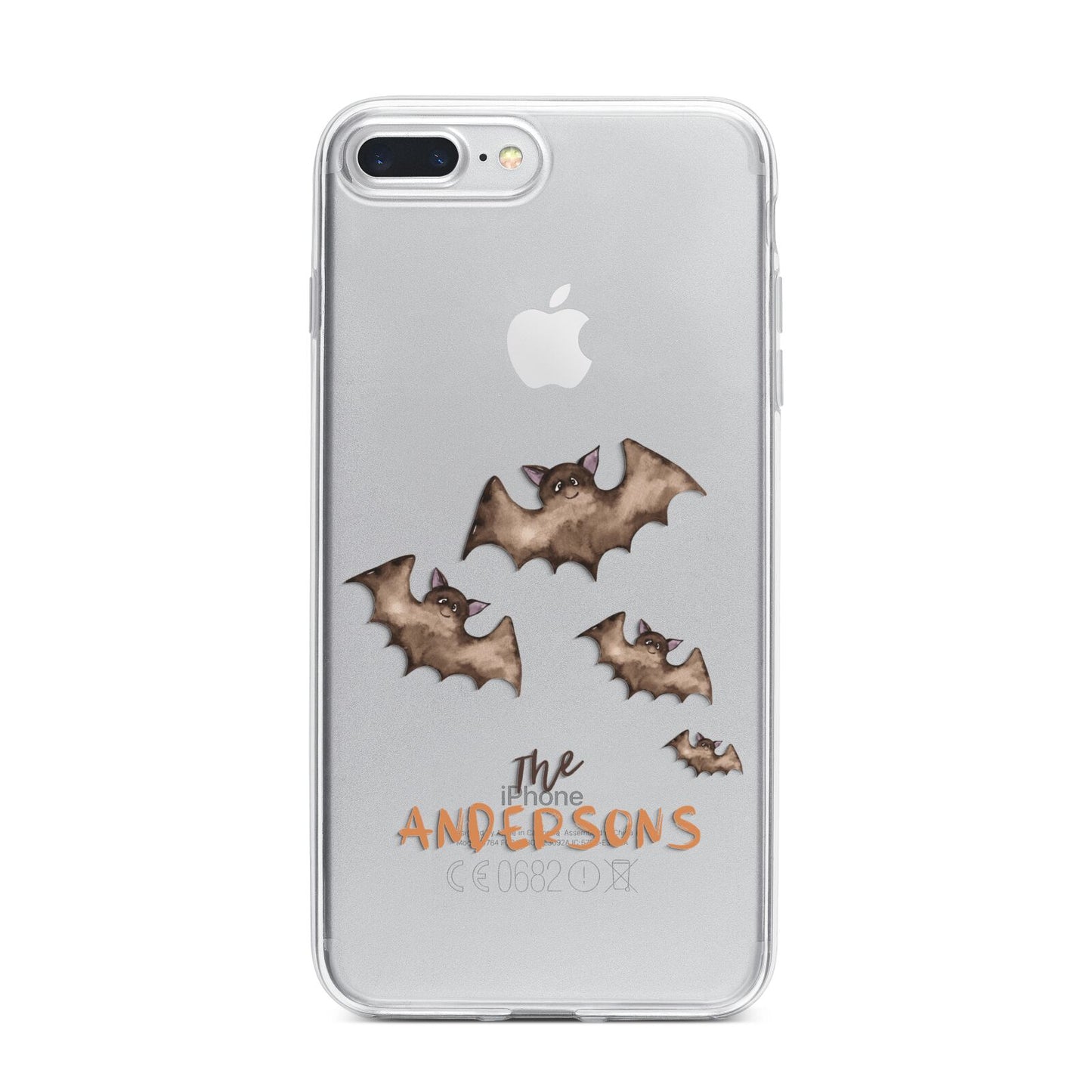 Bat Family Personalised iPhone 7 Plus Bumper Case on Silver iPhone