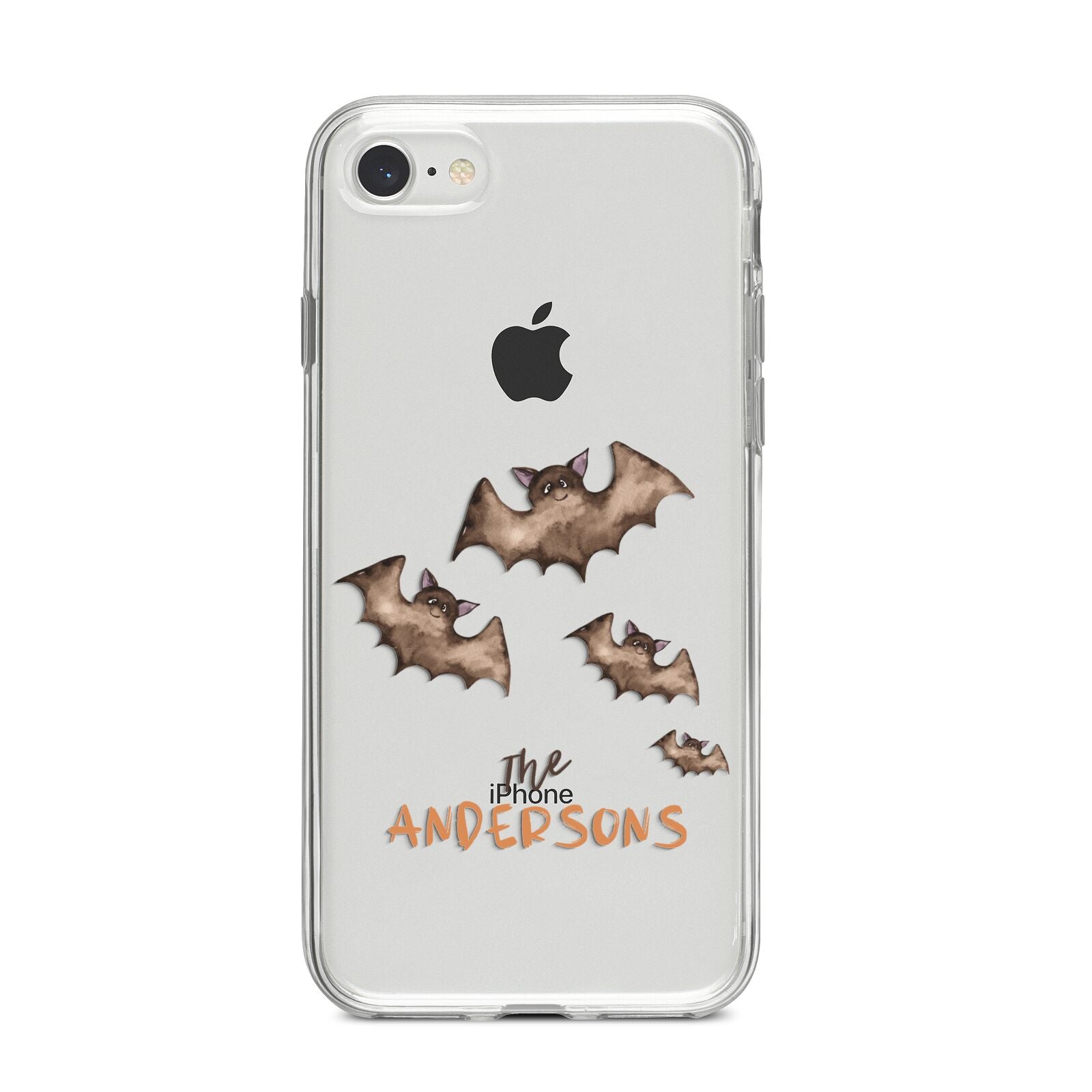 Bat Family Personalised iPhone 8 Bumper Case on Silver iPhone