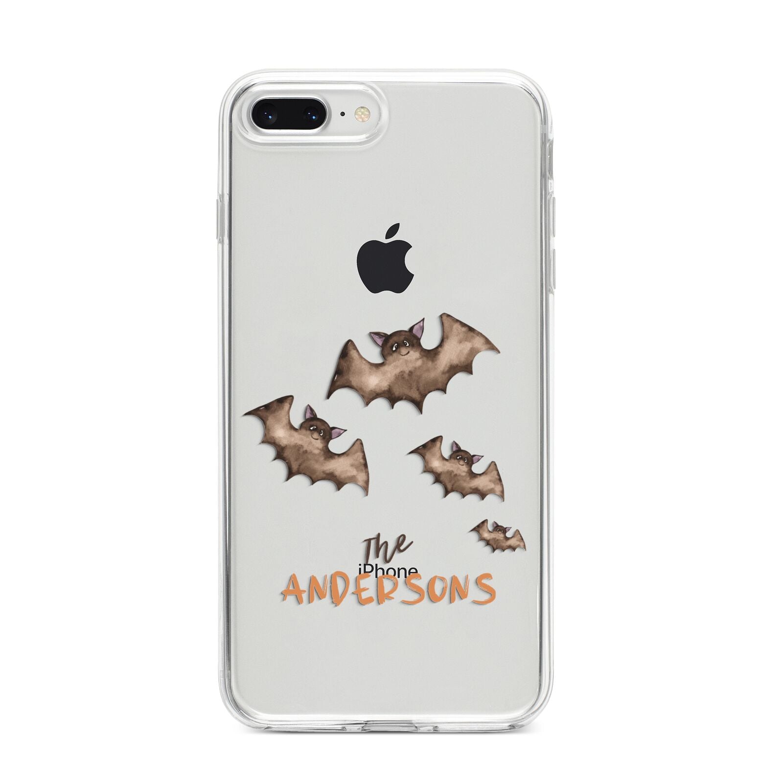 Bat Family Personalised iPhone 8 Plus Bumper Case on Silver iPhone