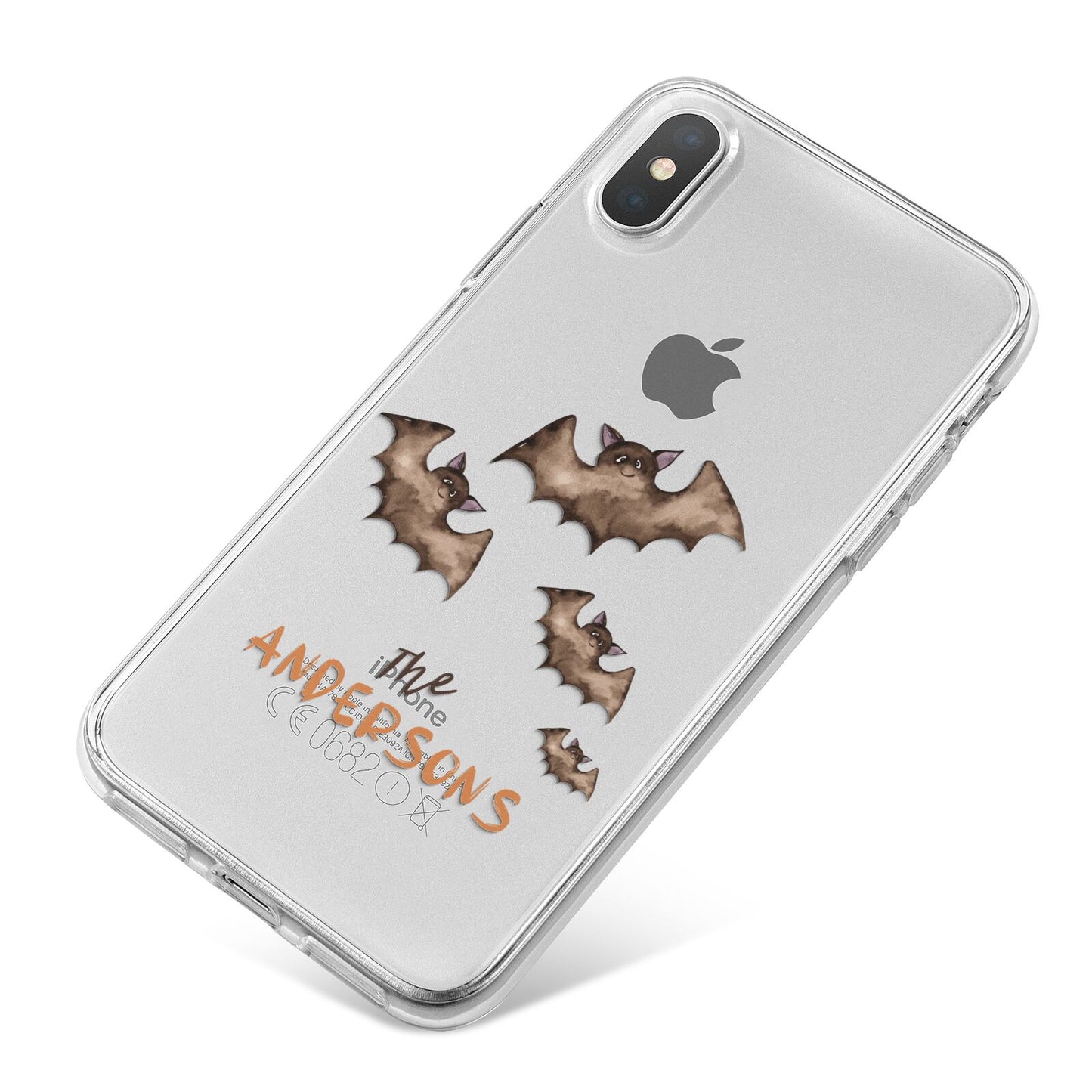 Bat Family Personalised iPhone X Bumper Case on Silver iPhone