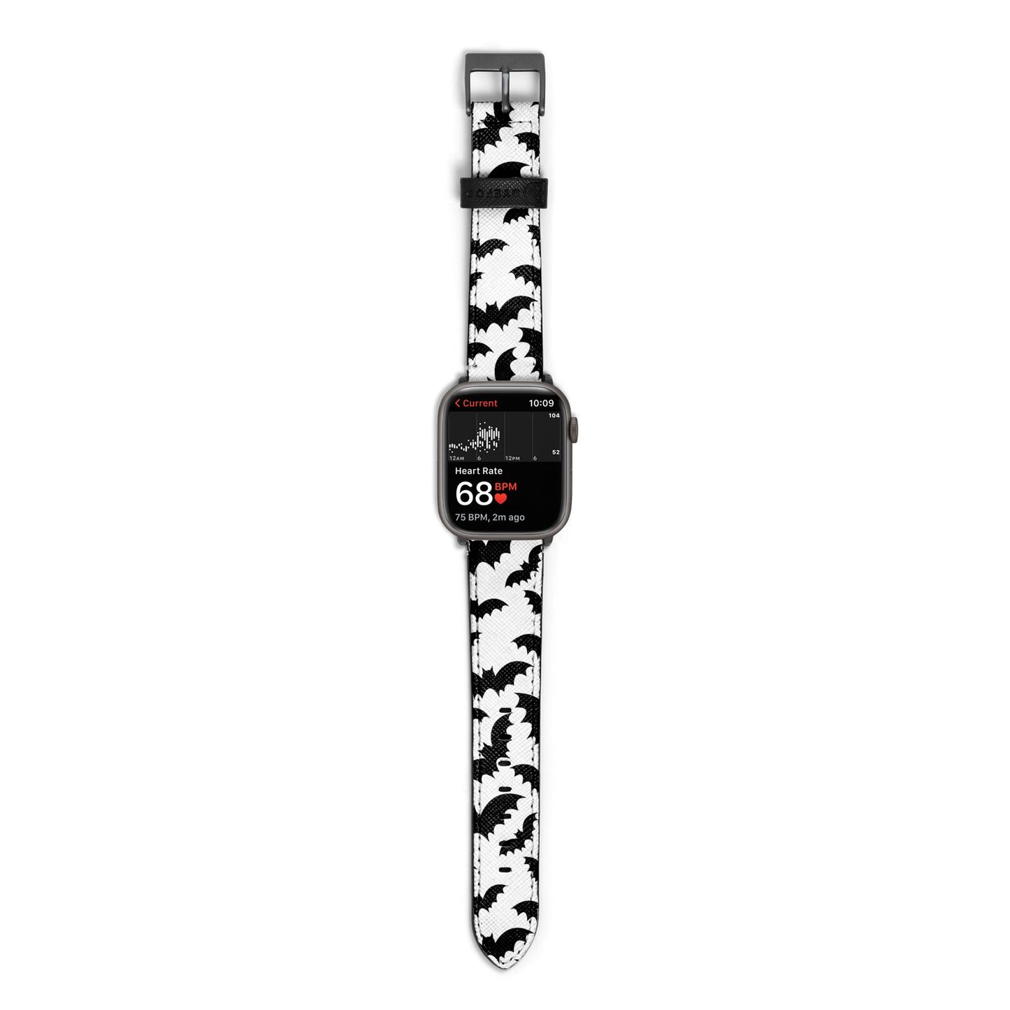 Bat Halloween Print Apple Watch Strap Size 38mm with Space Grey Hardware