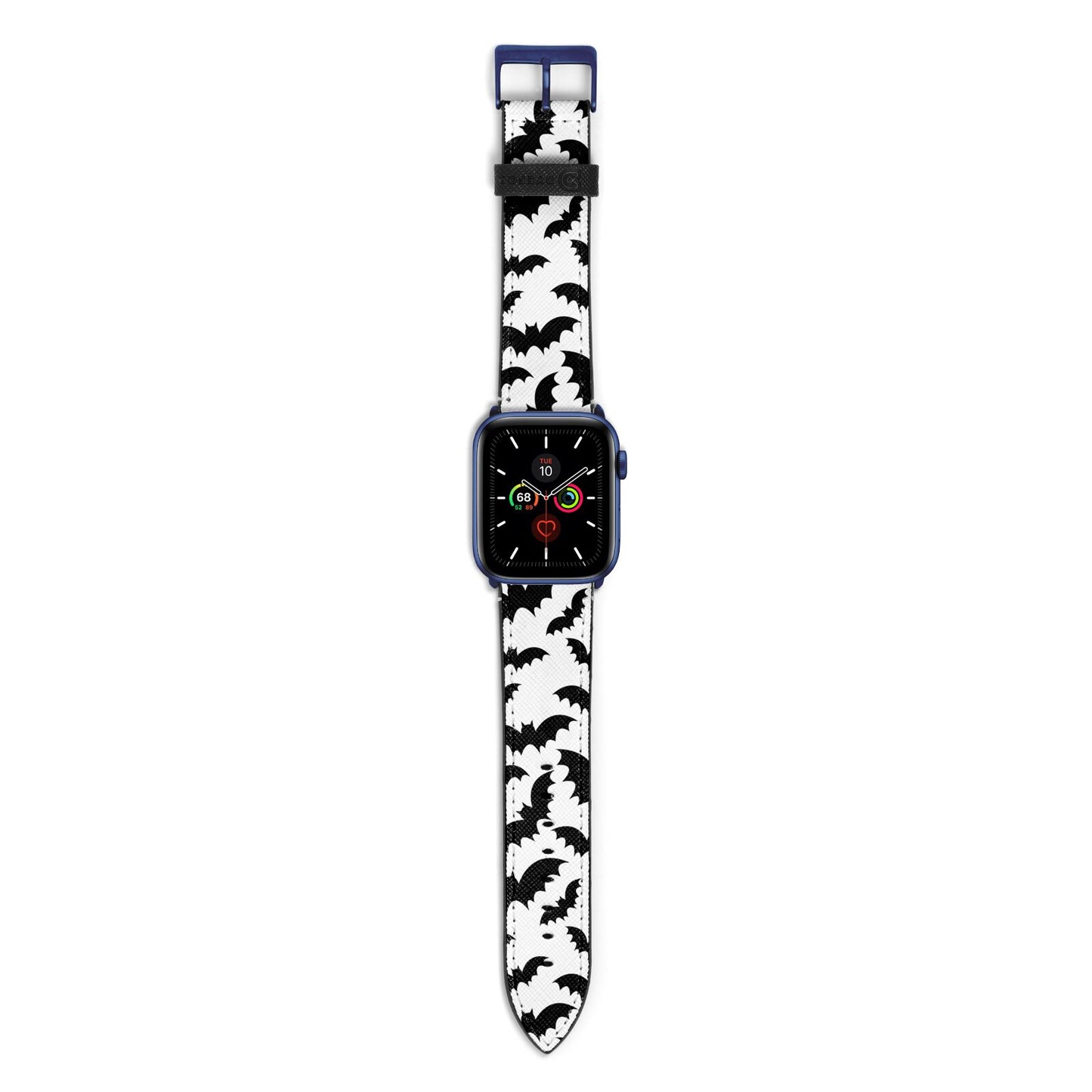 Bat Halloween Print Apple Watch Strap with Blue Hardware