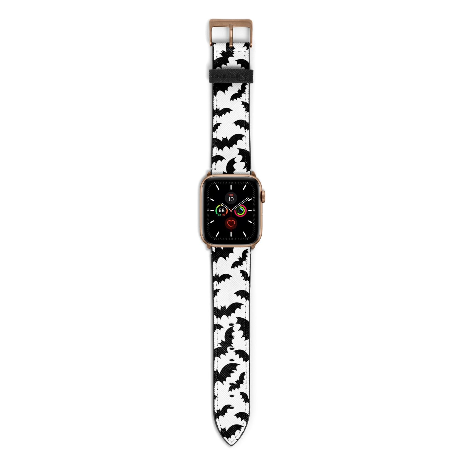 Bat Halloween Print Apple Watch Strap with Gold Hardware