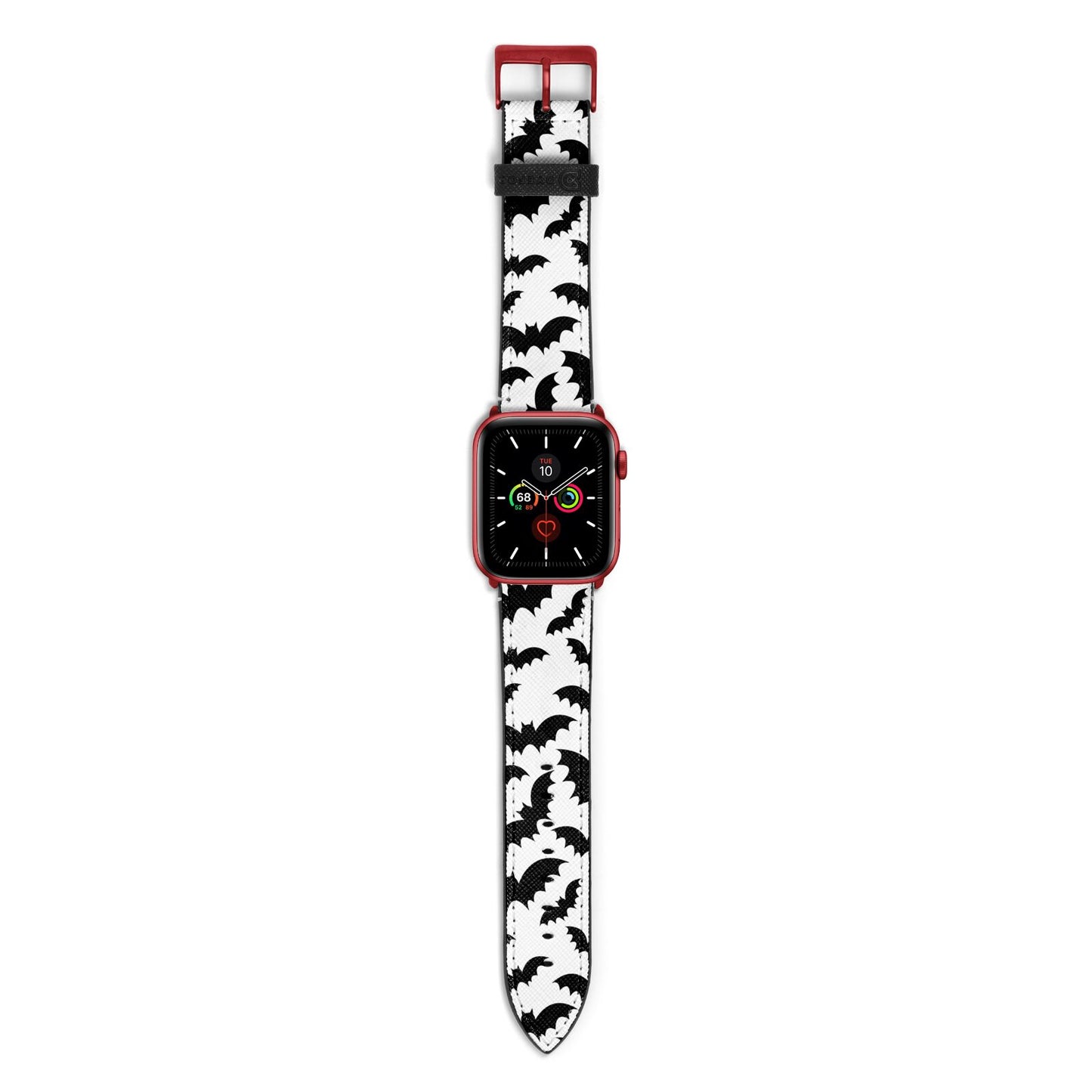 Bat Halloween Print Apple Watch Strap with Red Hardware