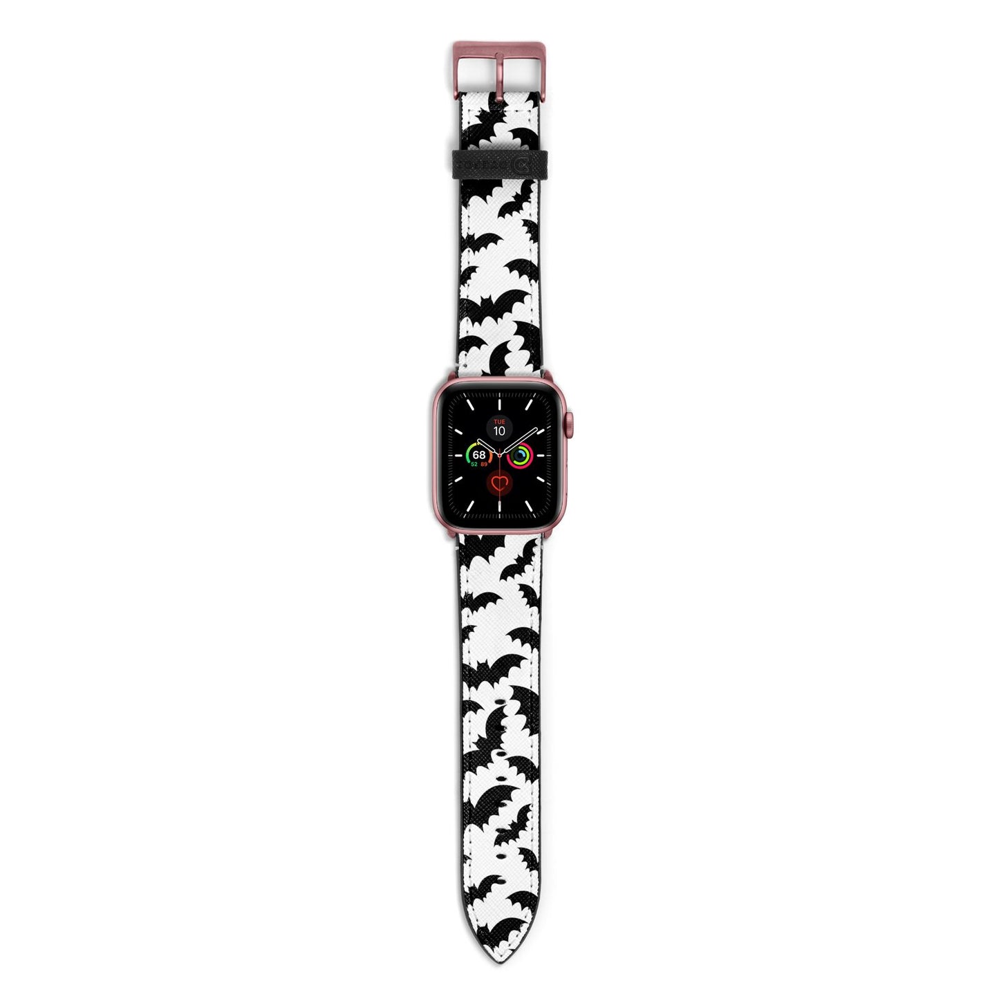 Bat Halloween Print Apple Watch Strap with Rose Gold Hardware