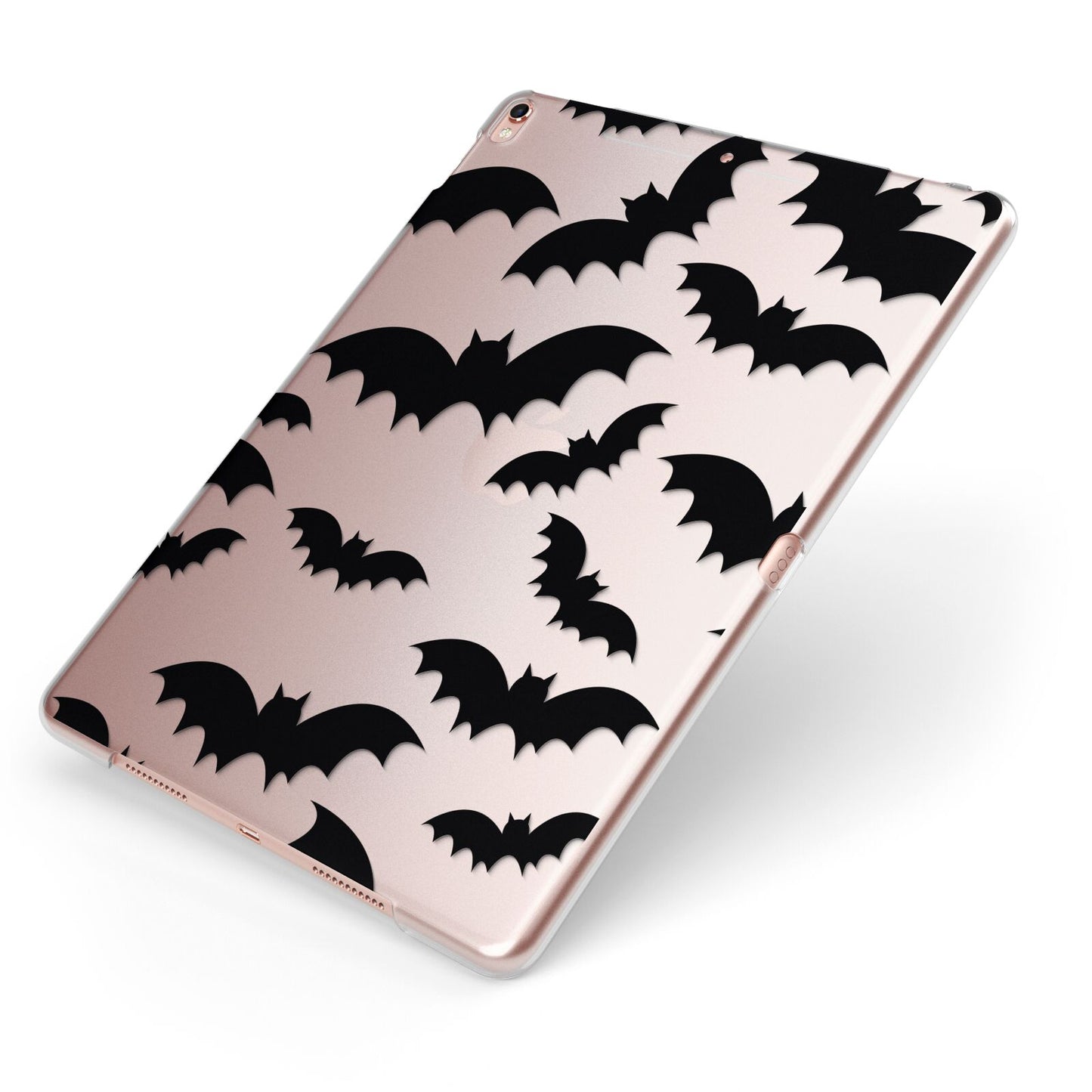 Bat Halloween Print Apple iPad Case on Rose Gold iPad Side View