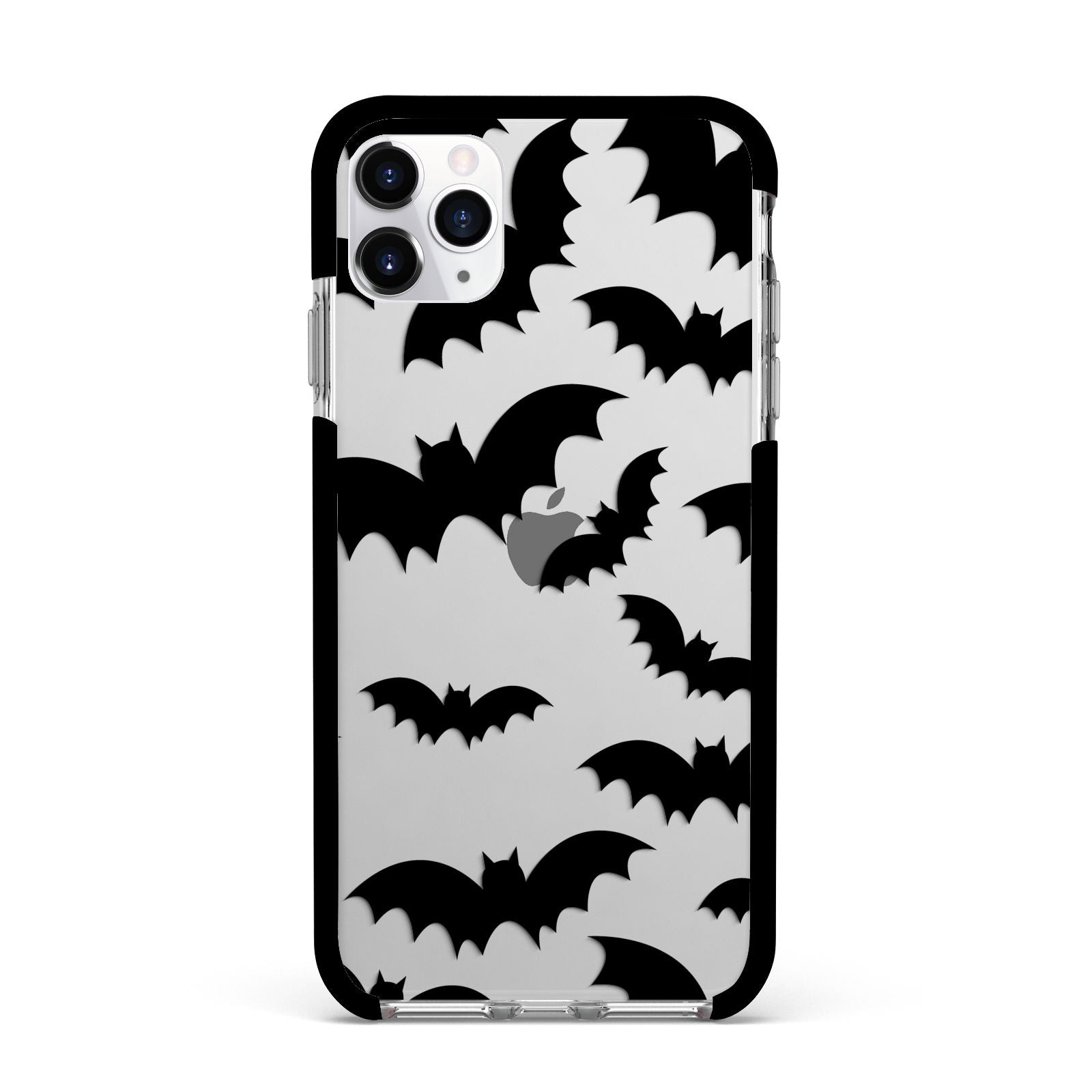 Bat Halloween Print Apple iPhone 11 Pro Max in Silver with Black Impact Case