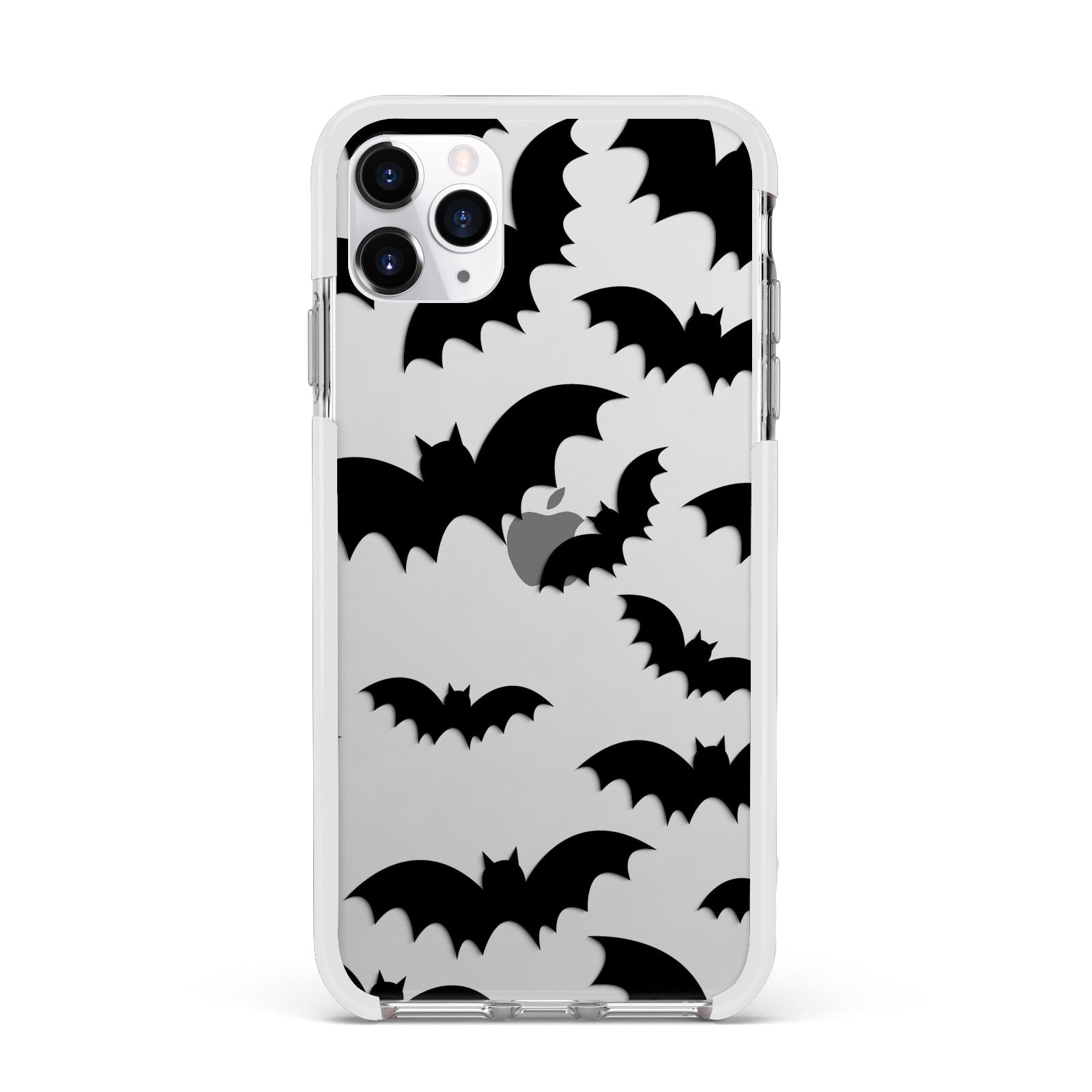 Bat Halloween Print Apple iPhone 11 Pro Max in Silver with White Impact Case