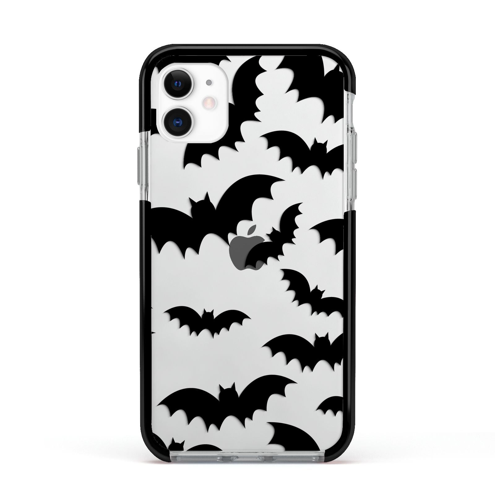 Bat Halloween Print Apple iPhone 11 in White with Black Impact Case