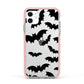 Bat Halloween Print Apple iPhone 11 in White with Pink Impact Case