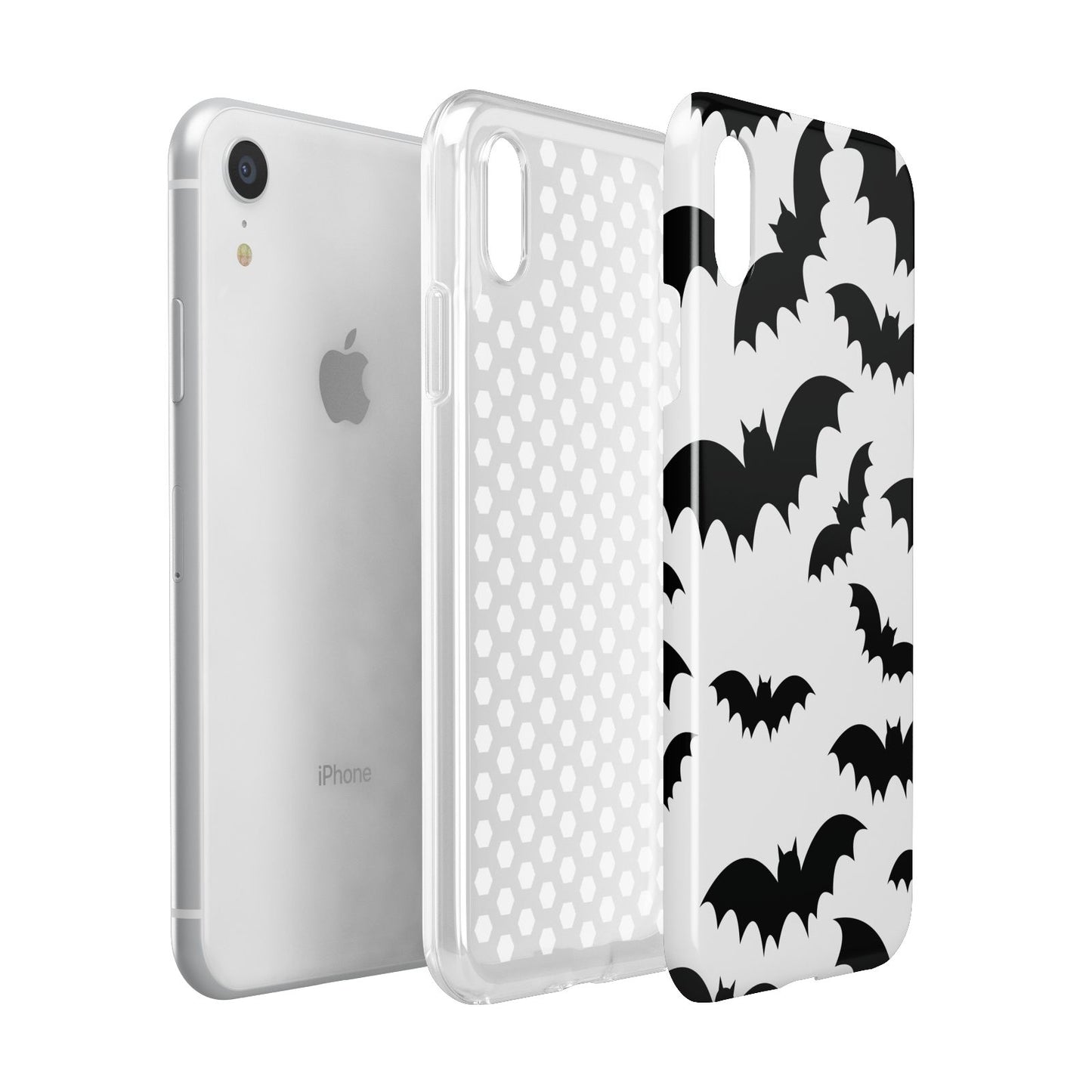 Bat Halloween Print Apple iPhone XR White 3D Tough Case Expanded view