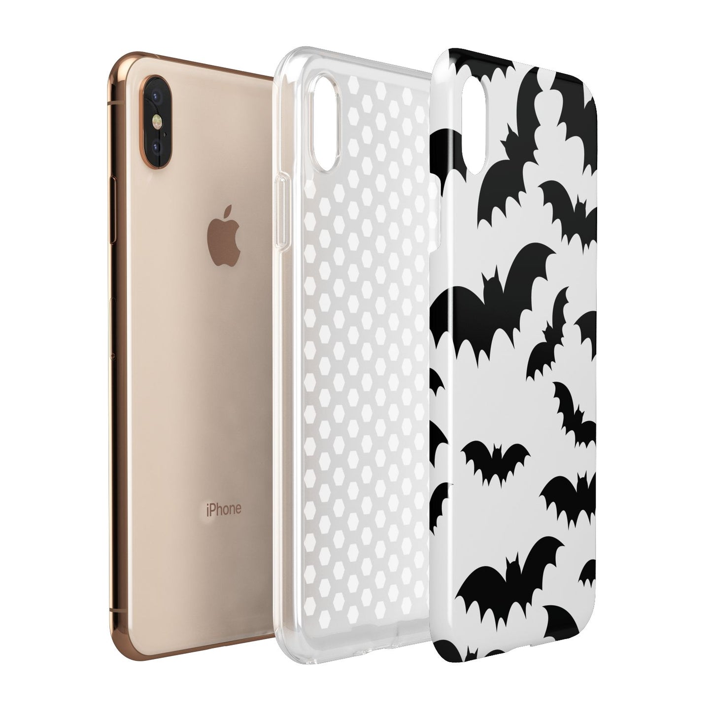Bat Halloween Print Apple iPhone Xs Max 3D Tough Case Expanded View