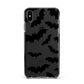 Bat Halloween Print Apple iPhone Xs Max Impact Case Black Edge on Black Phone