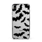 Bat Halloween Print Apple iPhone Xs Max Impact Case Black Edge on Silver Phone