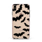 Bat Halloween Print Apple iPhone Xs Max Impact Case Pink Edge on Gold Phone