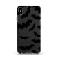 Bat Halloween Print Apple iPhone Xs Max Impact Case White Edge on Black Phone