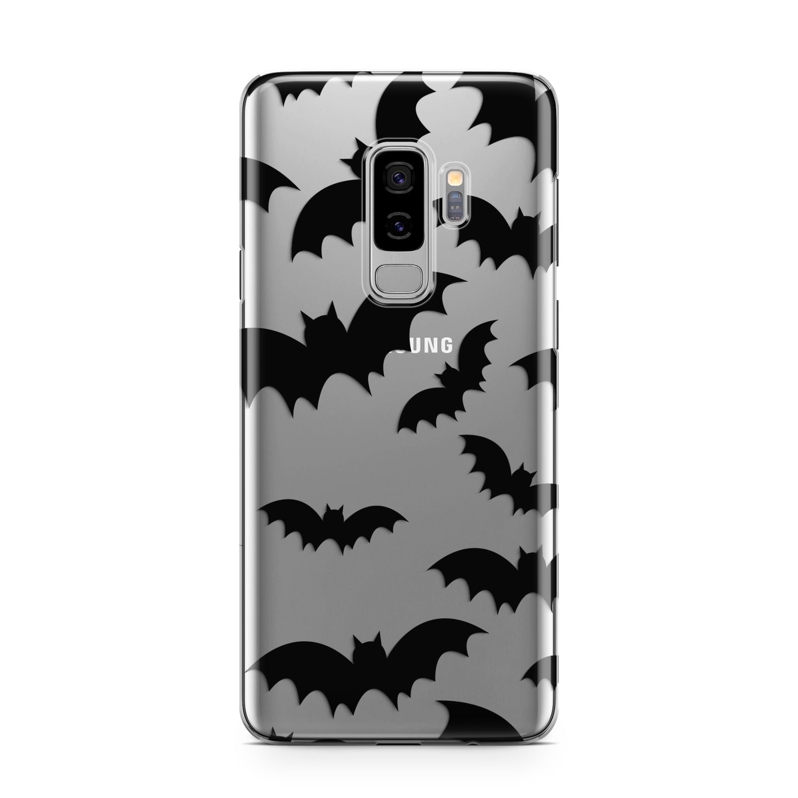 Bat Halloween Print Samsung Galaxy S9 Plus Case on Silver phone