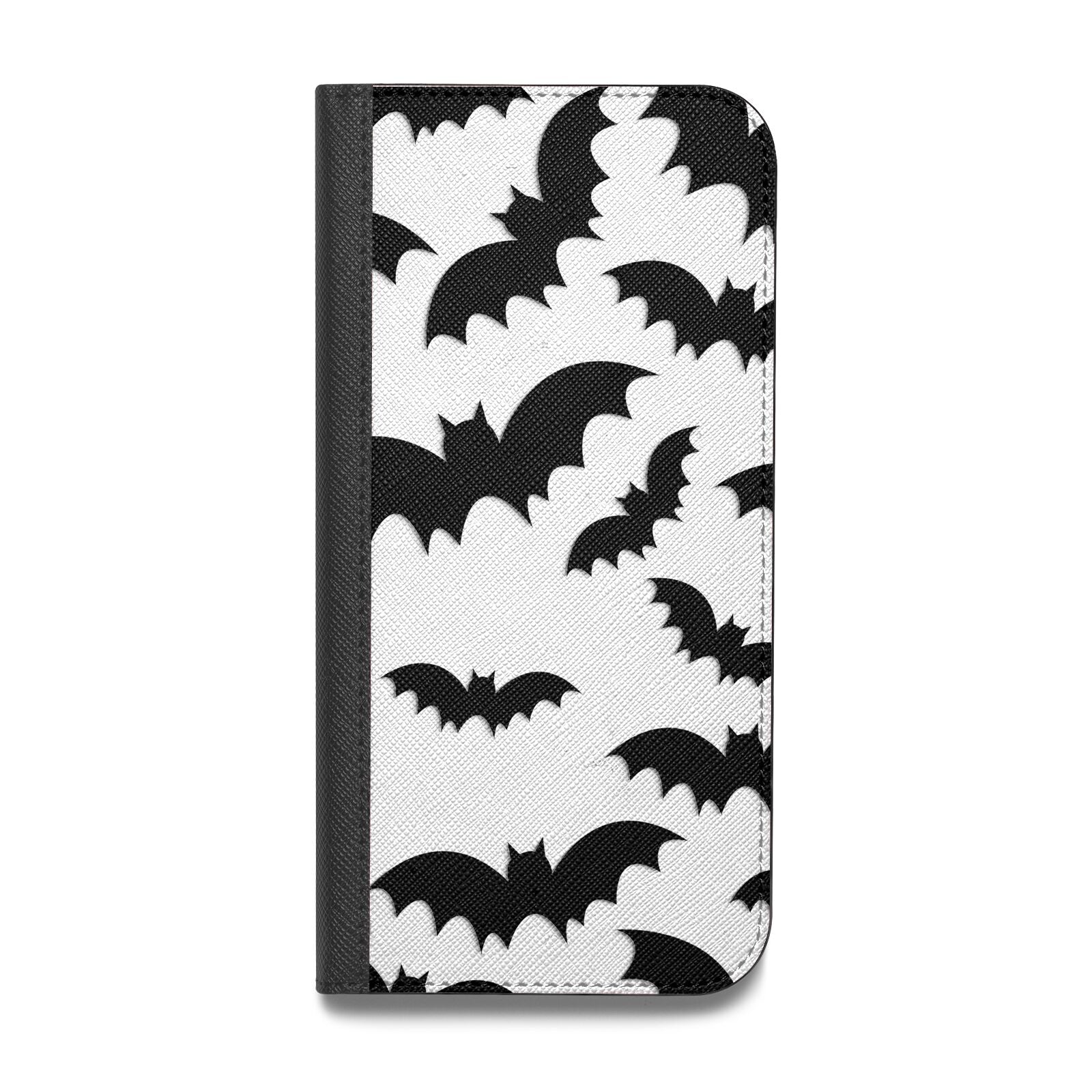Bat Halloween Print Vegan Leather Flip Samsung Case