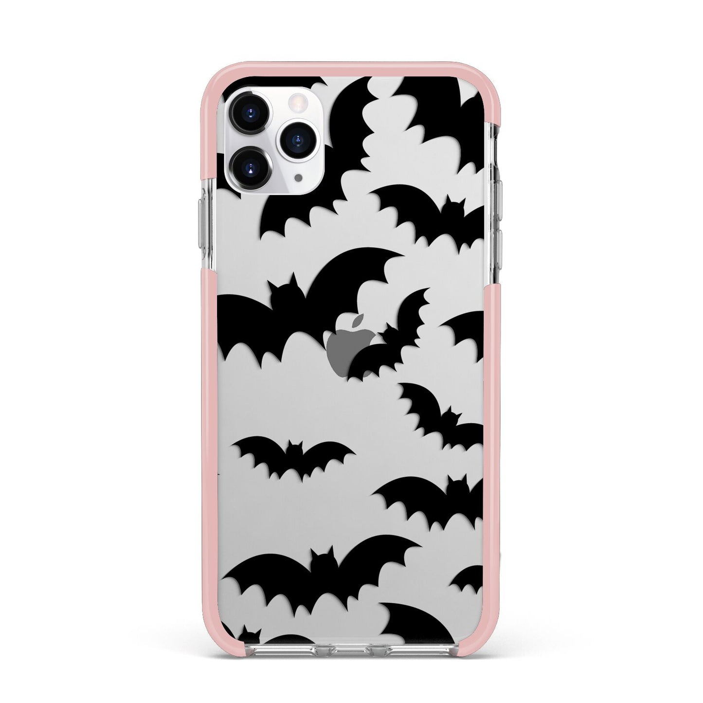 Bat Halloween Print iPhone 11 Pro Max Impact Pink Edge Case