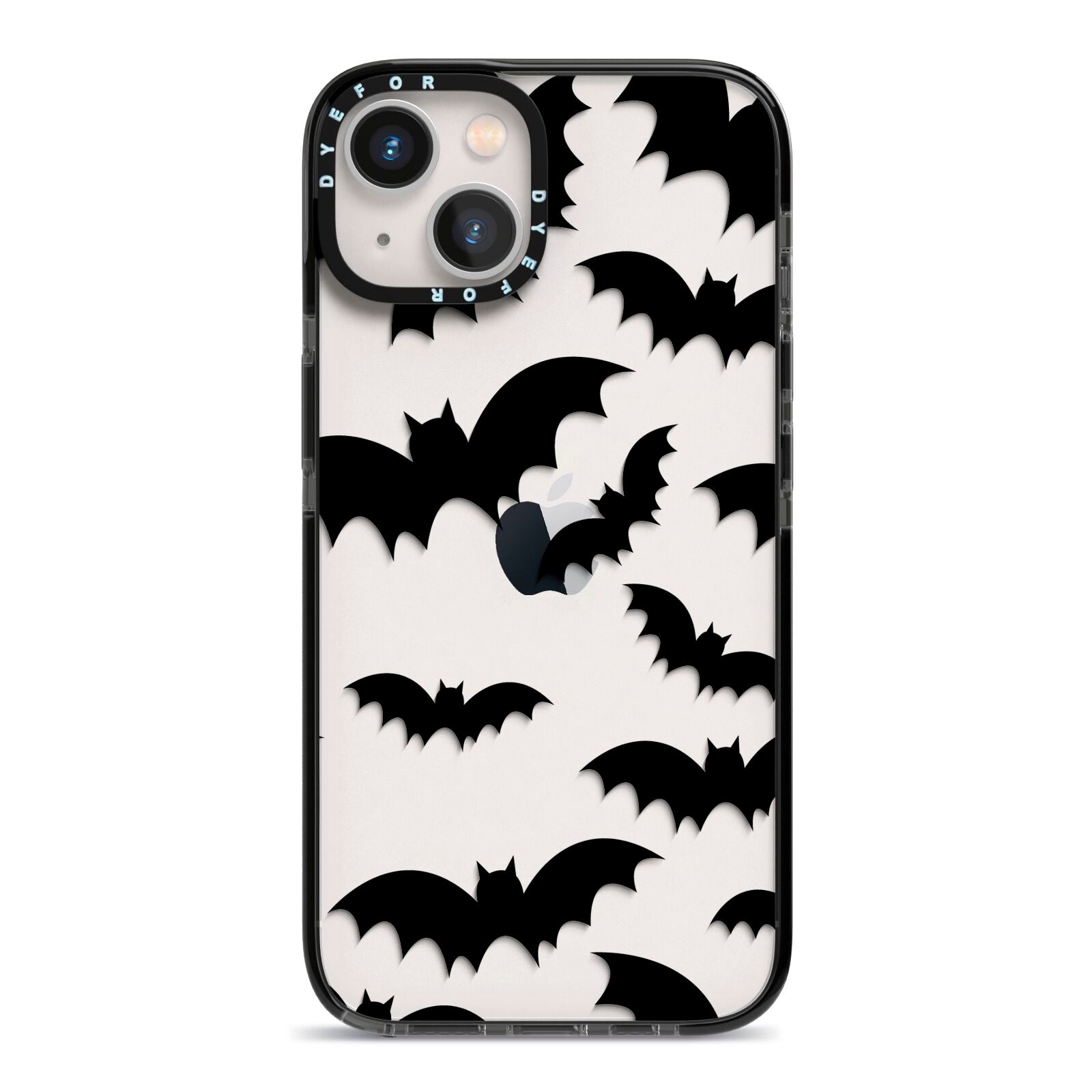 Bat Halloween Print iPhone 13 Black Impact Case on Silver phone