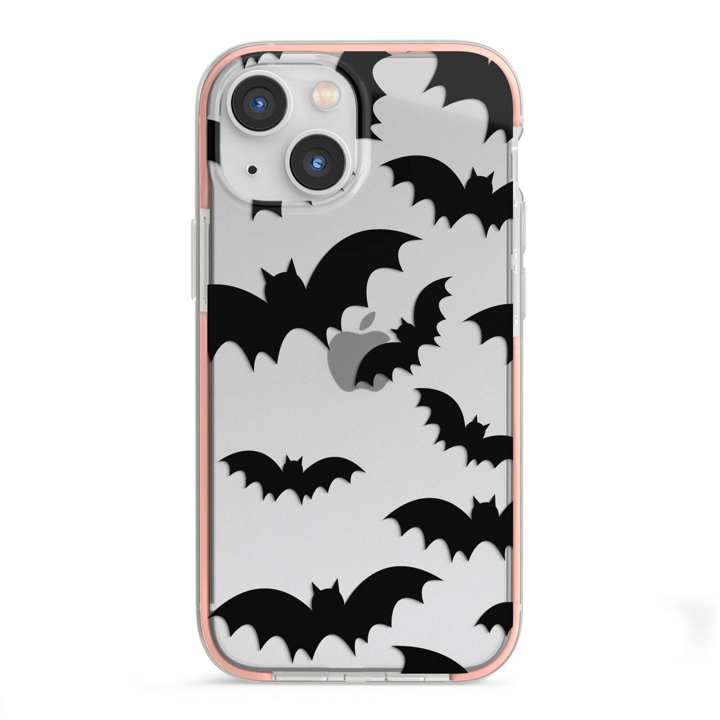 Bat Halloween Print iPhone 13 Mini TPU Impact Case with Pink Edges