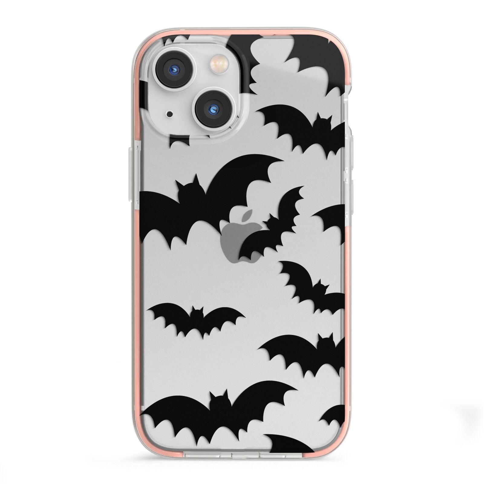 Bat Halloween Print iPhone 13 Mini TPU Impact Case with Pink Edges
