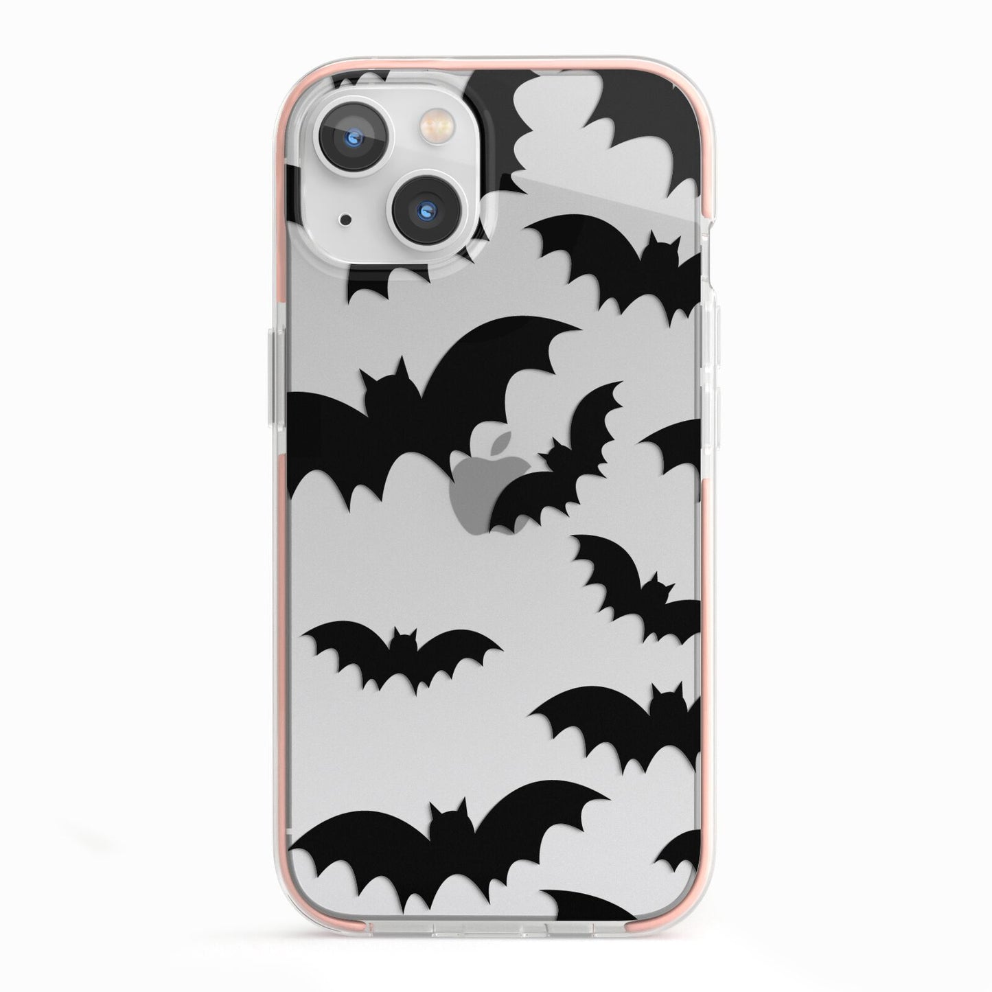 Bat Halloween Print iPhone 13 TPU Impact Case with Pink Edges