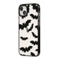 Bat Halloween Print iPhone 14 Plus Black Impact Case Side Angle on Silver phone